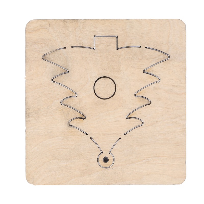 Leather Cutting Die Christmas Tree Alloy Steel and Birch Wood