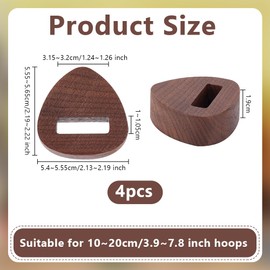 OLYCRAFT 4Pcs Wooden Embroidery Hoop Display Stand 1.9cm Thick Embroidery Hoop Wooden Base Triangle Wood Embroidery Hoop Easels Embroidery Cross Stitch Stand Decor for DIY Craft Projects Display