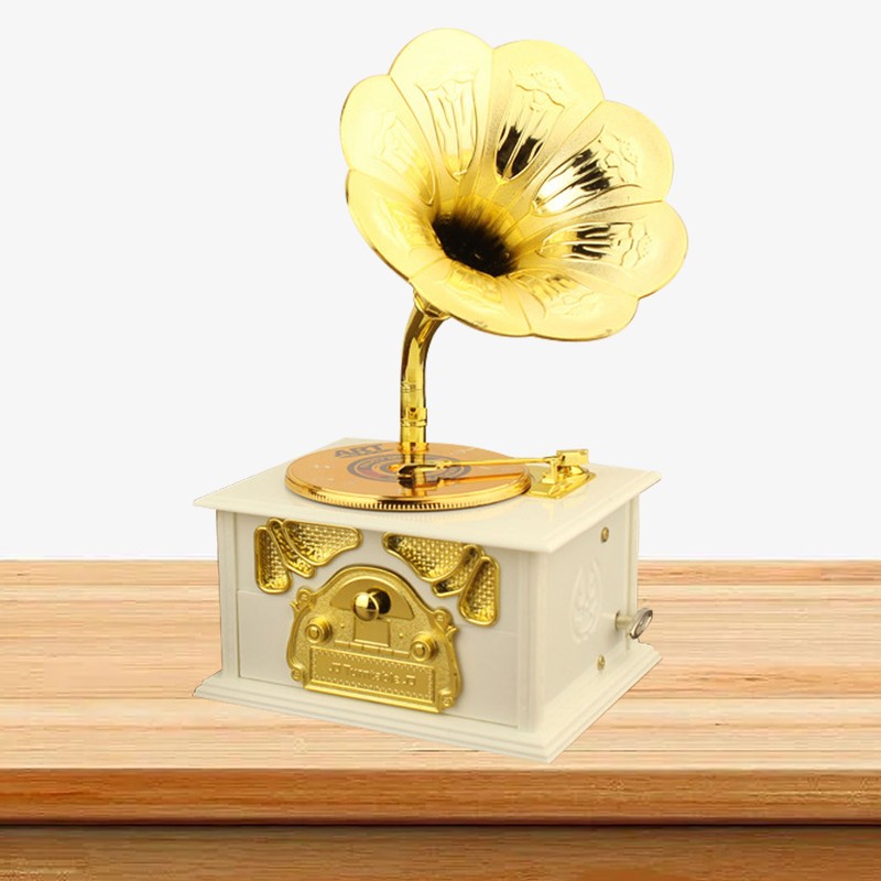 Retro Gramophone Music Box Classic Phonograph Shape Music Box for