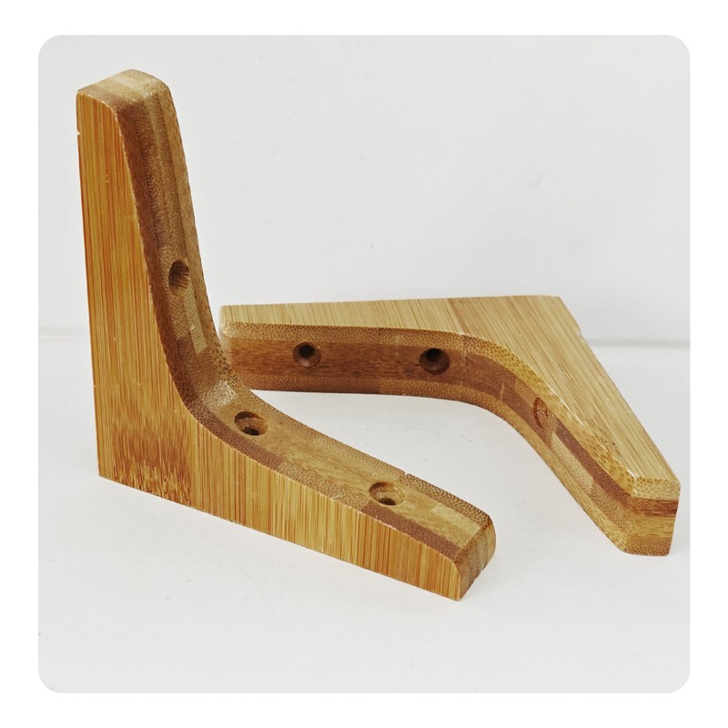 bociloy 2Pcs 3.7"×3.7" Wooden Triangle Shelf Brackets, Decorative Solid Wood