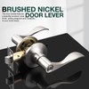 GOBEKOR 4 Pack Privacy Door Levers Brushed Nickel Privacy Door