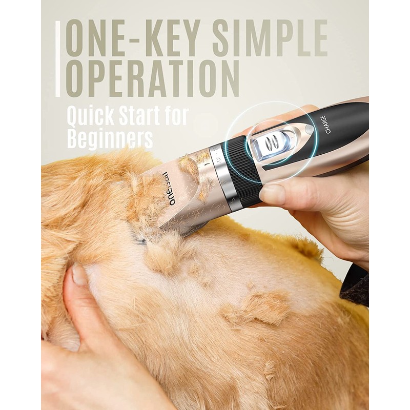 oneisall Dog Clipper Low Noise, Dog Grooming Kit with Rechargeable,