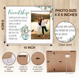 Friends Picture Frame, Friendship Photo Frame, Cheer Up Gifts For Women Friends Sisters Besties BFF, Friends Gifts For Birthday Christmas Thanksgiving Graduation, Friendship Frame For Home Decor -09