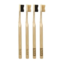 f.e.t.e | Purely Natural Bamboo Toothbrushes | Biodegradable & Compostable Handle | Recyclable Medium Bristles | Sustainable | Vegan