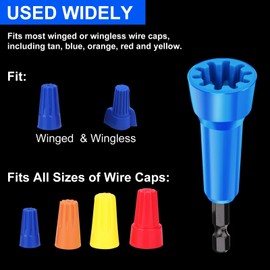 Valkynos Wire Twister Tool for Drill, Wire Nut Twister, Wire Twisting Tool for 1/4" Hex Chuck Electric Drill, Wire Twister Spin Twist Wire Connector Driver (2 Pack-Blue)