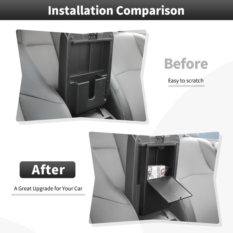 CheroCar Armrest Pad Storage Box Insert Hidden Center Console Tray