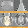 Dnshjue 1-Light Teardrop Crystal Pendant Light - Chrome Finish Globe