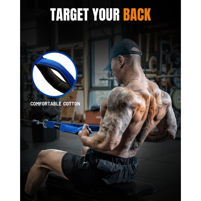 MANUEKLEAR Tricep Rope Cable Attachment Handles, Greater Range of Motion,