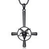 MEIDERBO Satan Baphomet Necklace 925 Sterling Silver Satanic Goat Head