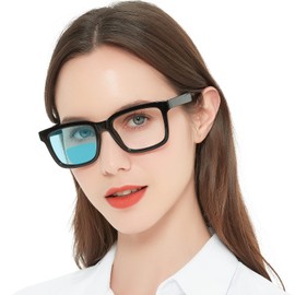 AEZUNI Bifocal Reading Glasses Women 3.50 Large Square Blue Light Computer Readers Trendy Eyeglasses 1.0 1.25 1.5 1.75 2.0 2.25 2.5 2.75 3.0 3.5 (Black)