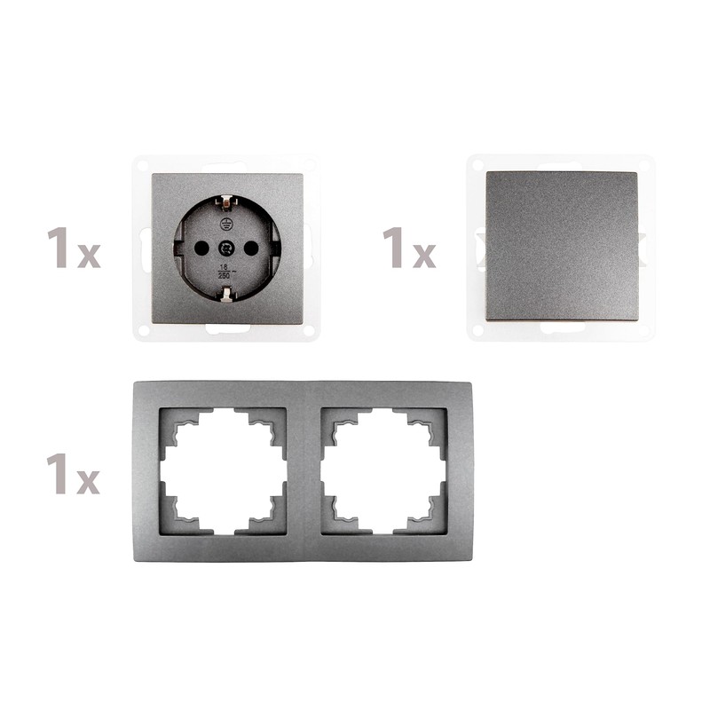 MC Power Flair Socket Set, Anthracite, Matte, Sockets with Child