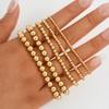 5 Pcs Gold Beaded Bracelet for Women, 14K Gold Plated
