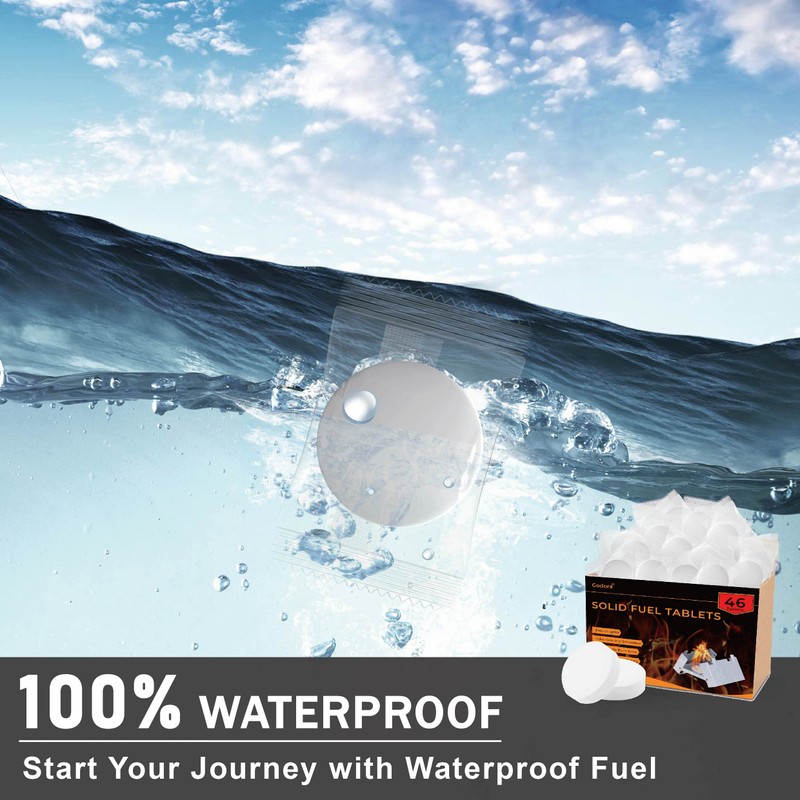 Godora 46 PCS Powerful Solid Fuel Tablets (1300-Degree), Lit Easily