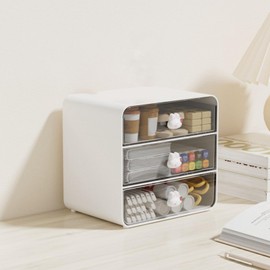 KIMISS Caja de Almacenamiento de Cosméticos, 3 Cajones, Organizador de Maquillaje, Organizador de Escritorio, Tipo Cajón de Plástico, Caja de Almacenamiento de Maquillaje,