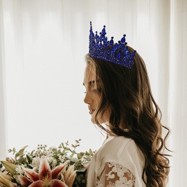 Tiaras y coronas grandes para mujer, coronas de vidrio alto, coronas de desfile de diamantes de imitación, diadema de princesa de quinceañera para boda, cumpleaños, graduación, fiesta, disfraz de