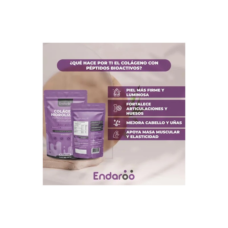 Péptidos De Colágeno Hidrolizado Biotina 300g Pack 3 Bolsas