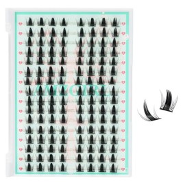 Manga Lash Clusters Wispy 128PCS Left & Right Volume Eyelash Extension,D Curl Wide Lash Band Lashes Cluster Eyelash Extensions Wet-Look Lashes Clusters(Daisy,D-12mm)