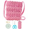 INFUNLY Dark Pink DIY Macrame Bag Kit for Adults Beginners