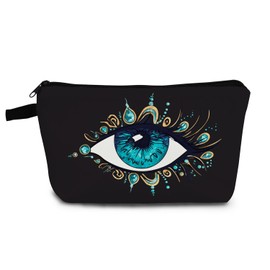 YULUENZE Eye Pattern Gift Evil Eye Makeup Bag Cute Small Organizer Bag with Zipper Evil Eye Print Cosmetic Bag Birthday Gifts for Women Friends Sisters
