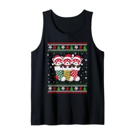 Ugly Xmas Sweater Red Panda In Christmas Socks Tank Top