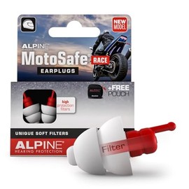 Alpine MotoSafe Race - Tapones para los oídos reutilizables para motocicleta, reducción de ruido y protección para los oídos - Hipoalergénicos