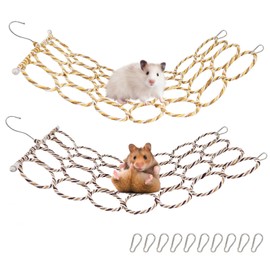 2 Peices Bird Rat Climbing Rope Net Toy for Cage, Bird Rope Perch Swing, Ladder Rope Bridge Hanging Hammock, for Gerbil, Mouse, Mice, Parrot, Bird