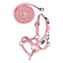 HKM Hobby Horsing Halter Set Basic Halter and Rope for Hobbyhorse (Pink)