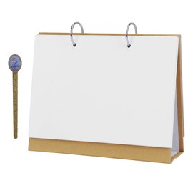 DIY Blank Desk Calendar Spiral Loose-Leaf Office Table Calendar Planner School Monthly Planner Drawing Pad Graffiti Memo Pad DIY Photo Album Kraft Paper Refillable Daily Weekly Flip Calendar Gift