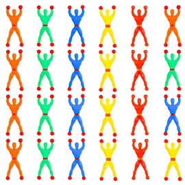 Dacitiery Pack of 24 Window Climbers Gift Children's Birthday Window Crawler Men Multicoloured Sticky Wall Climber Rolling Men Clapping Hand for Children Party Favour