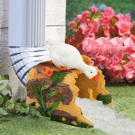 pandaxing Gutter Guardian Rain Downspout Extension Statue, Goose Decorative Garden Downspout Sculpture Functional Yard Décor, Downspout Splash Block