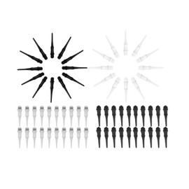 QOCUILC Soft Darts Set - Professional 100 Plastic Tips with 2BA Thread, Dart Tips in Black and White, Ideal for Indoor Activities, multicoloured