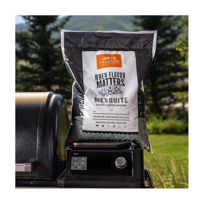 Traeger Grills Mesquite 100% All-Natural Wood Pellets for Smokers and