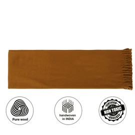 Wonderlist Tibetan Meditation Shawl Wool Handloom Meditation Oversize Shawl Throw Pure Wool Wrap Clothing Gift for Men Women (Orange)