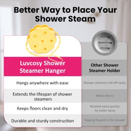 Silicone Shower Steamer Tray/Hanger, Durable Shower Steamer Holder, Aromatherapy Diffuser Containers, Bathroom Accessories for Bathroom Bedroom Car Yoga Decor, 2 Packs