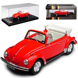 PremiumX Volkwagen Käfer Cabrio Rot Offen 1973 1/43 Modell Auto