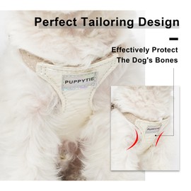Puppytie No Pull Dog Harness with Multifunction Dog Leash,Soft Adjustable No Choke Escape Proof Pet Harness Vest for Medium Dogs,Glossy Pearl White,M