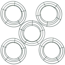 EXCEART 5 x 20 cm Metal Wire Wreath Rings Frame Round Christmas Green Wreath Frame Green Wire Frame for Crafts Flowers and Metal Wreath Ring DIY Flowers Craft Wire Wreath