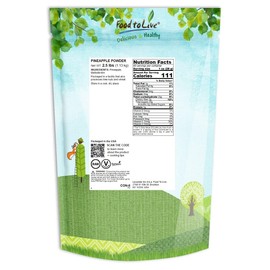 Food to Live Pineapple Powder, 2.5 Pounds - Raw Dried Fruit, Unsulfured, Vegan, Bulk, Great for Baking, Juices, Smoothies, Yogurts, and Instant Breakfast Drinks, Contains Maltodextrin, No Sulphites