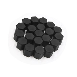Hihaha 20pcs 15mm Rubber Car Wheel Tire Tyre Nut Screw Lug Cover Caps Black Durable Material