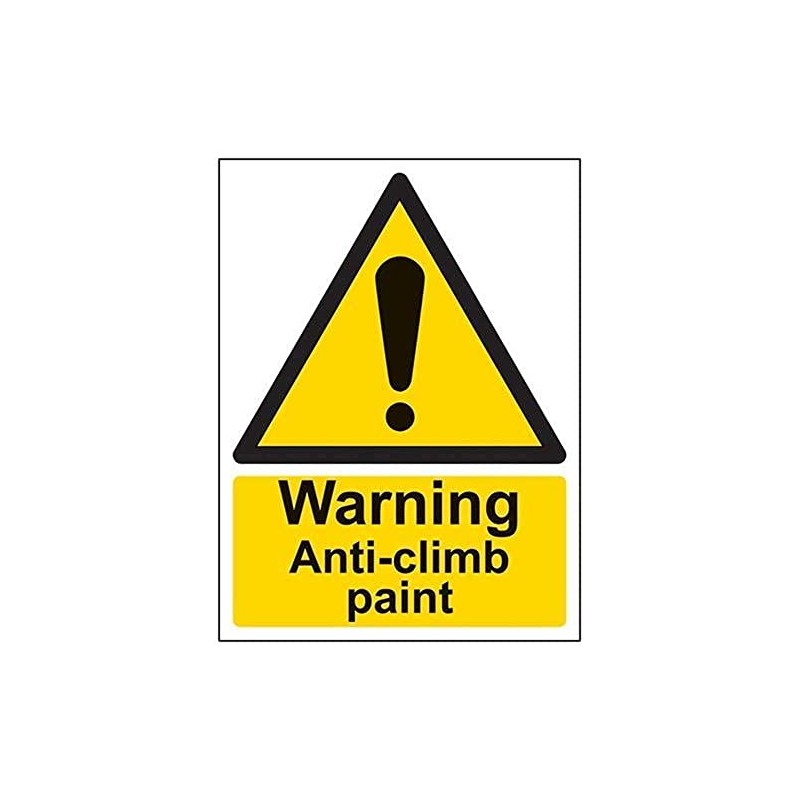 V Safety Warning Anti-Climb Paint Sign - 150mm x 200mm