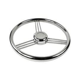 MARINE CITY 316 Grade Stainless Steel Polished Steering Wheel 15 Degree Dish 9 Spokes 13-1/2 Inches for Boats Yachts Ships (Pack of 1)