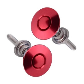 ANJOSHI 2Pack Quick Release Latch Lock Clip Push Button Bonnet Kit 1.25in/32mm Diameter Universal Aluminum Alloy Quick Latch Lock for Auto Car Bumper License Plate Hood or Various DIY(2Pack-Red)