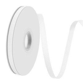 Lrybbon Double Face White Grosgrain Ribbon for Gift Wrapping 3/8 inch×50 Yards Ribbon Ideal for Sewing Hair Bow Flower Bouquet Weddings Crafts Floral Arrangements