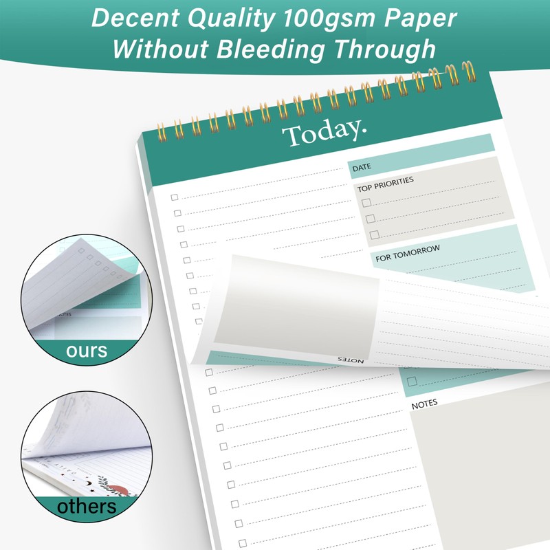 GOLDPEI To Do List Notepad - Daily Planner Notepad Undated
