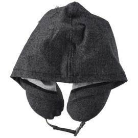 Hapitas HPL7052 Hoodie Neck Pillow, Compact Cushion, 10.2 inches (26 cm), Charcoal Gray, charcoal gray