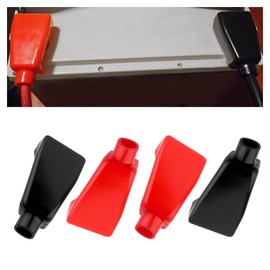4PCS Car Battery Terminal Covers,Flame Retardant Rubber Battery Terminal Protector Top Post Caps,Universal Car Accessories Positive & Negative Car Battery Terminal Protector Caps (4PCS)