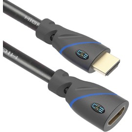 20ft (6M) High Speed HDMI Cable Male to Female with Ethernet Black (20 Feet/6 Meters) Supports 4K 30Hz, 3D, 1080p and Audio Return CNE519432 (3 Pack)