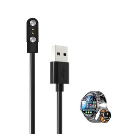 BOVUGAC [1 Pack] for LIGE 2025 New 1.85 Inch SmartWatch Charger, Magnetic Replacement USB Charging Cable Compatible with LIGE EF13-D Smart Watch Accessories.(Black)