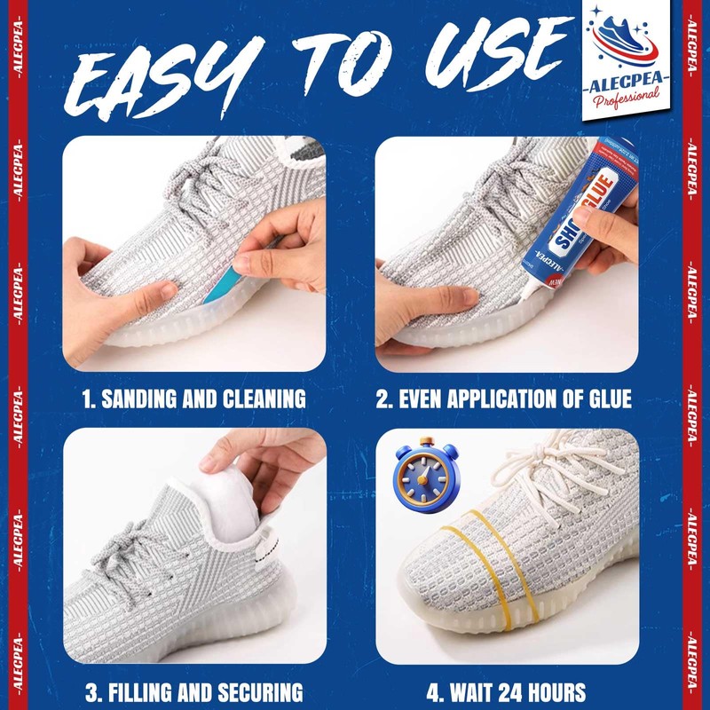 ALECPEA Shoe Glue Sole Repair Kit, Transparent Waterproof Shoe Repair