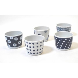 Indigo Japan Lightweight Cup Set of 5 Guests 13304 Saikai Pottery Hasami Ware Sobachoku